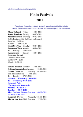 Hindu Festivals