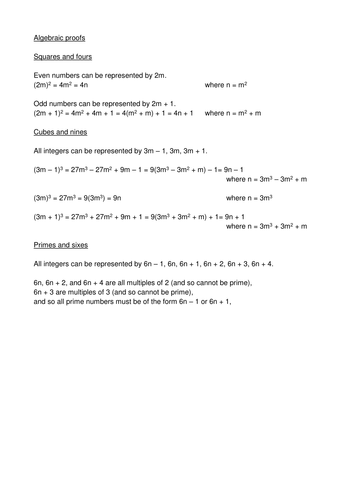 Patterns in squares, cubes, and primes