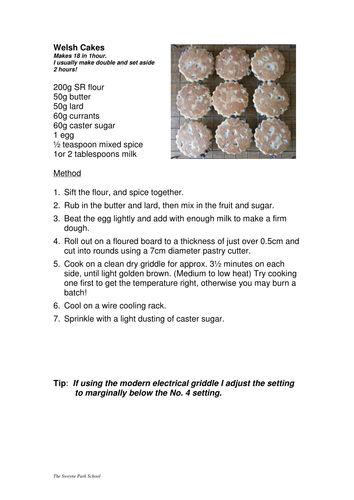 Welsh Cake recipe | Teaching Resources