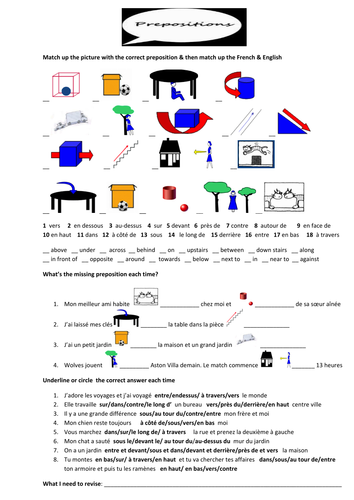 French prepositions for beginners