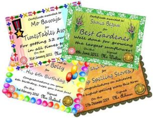 Editable Maths Certificates