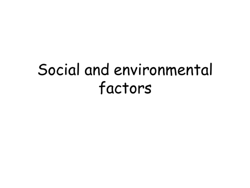 BTEC Applied Science: Social & Environmental