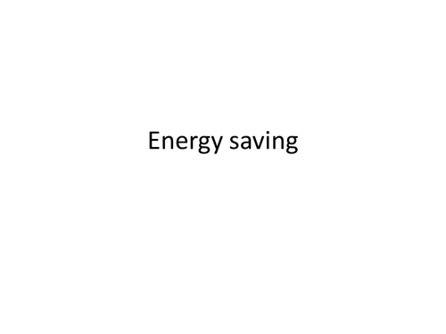 BTEC Applied Science: Energy Saving