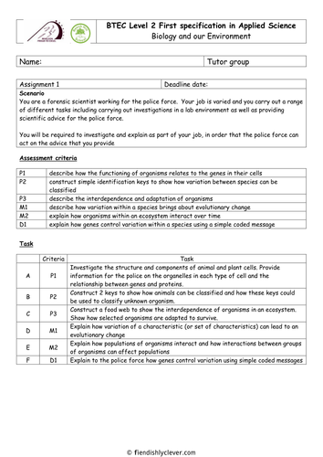 BTEC Applied Science: Forensic Scientist