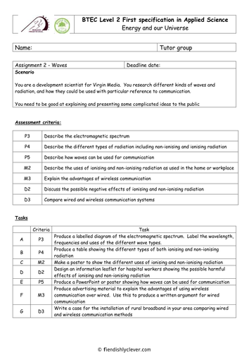 BTEC Physics: Assignment 2: Waves