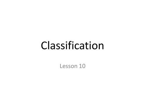 BTEC Applied Science: Classification
