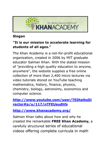 Khan Academy - Website