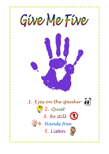 Give Me Five Poster Printable Free - Printable Templates