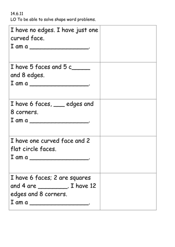 3d shape word problems