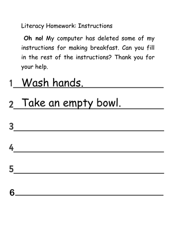 exercises year olds english 4 muddled breakfast Teaching  by instructions up  rafiab