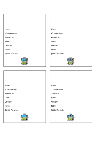 'Shape Attax' Cards