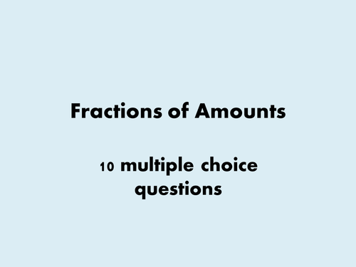 KS3 - Fractions of Amounts Starter