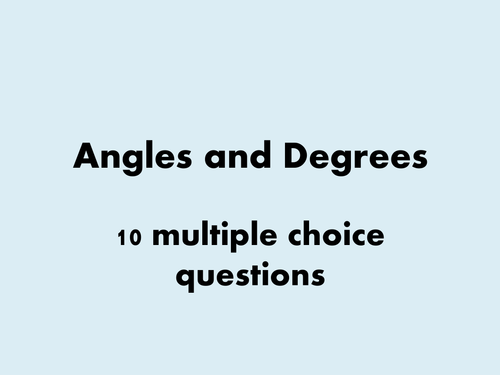 KS3 Angles Multiple Choice Starter | Teaching Resources