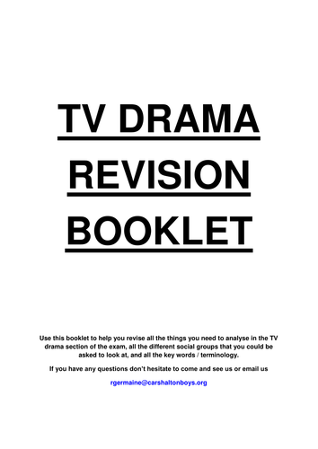 AS TV Drama Representation Revision Guide