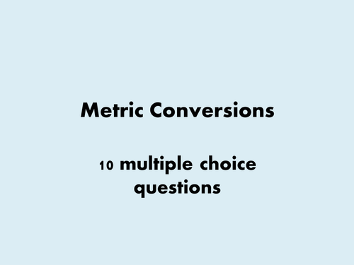 Metric Conversions Starter