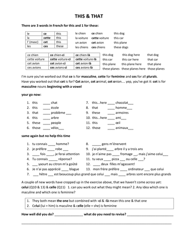 this & that in French