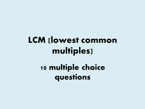 LCM multiple choice starter