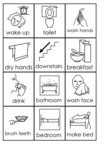 Morning routine mini-schedule Widgit CIP2