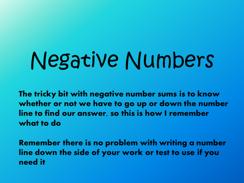 KS3 Negative Numbers / Directed Numbers PowerPoint