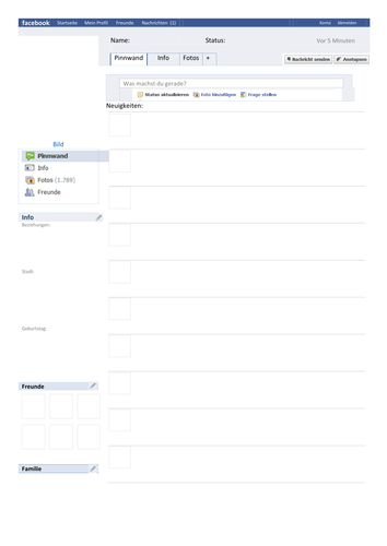 German Facebook Profile Template Teaching Resources