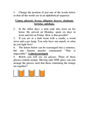 Generic Brain teasers