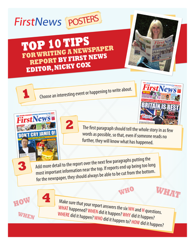Top Ten Tips for Writing Newspaper Articles | Teaching Resources