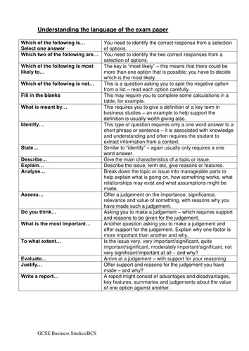 Exam Command Words - Business | Teaching Resources