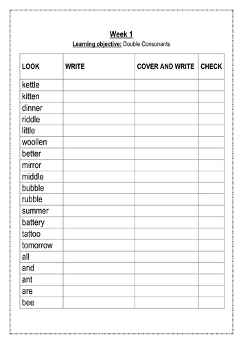 Spelling test for year 4 online picture