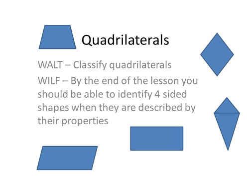 quadrilaterals ks2 ks3 activity teaching resources