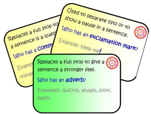 Punctuation 'Follow Me' Loop Card Game/Quiz