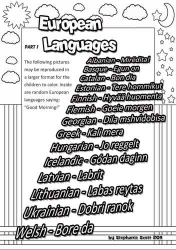 Download Euro Languages Colouring Pages 1-3 | Teaching Resources