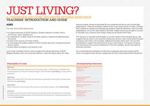 Just living? GCSE religious studies resource
