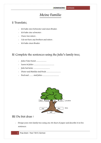 Revision/preps sheets