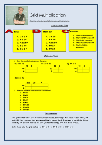 Grid Multiplication Worksheet - KS3