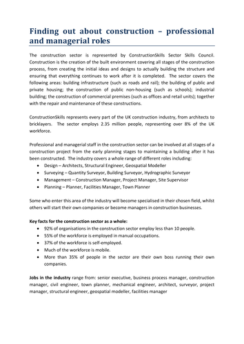 Professional and managerial Factsheet