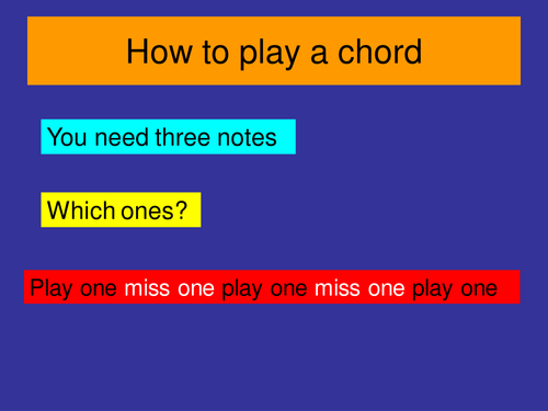 How to play a chord