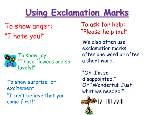 When to use exclamation marks by pumpkinsoup88 - Teaching Resources - Tes