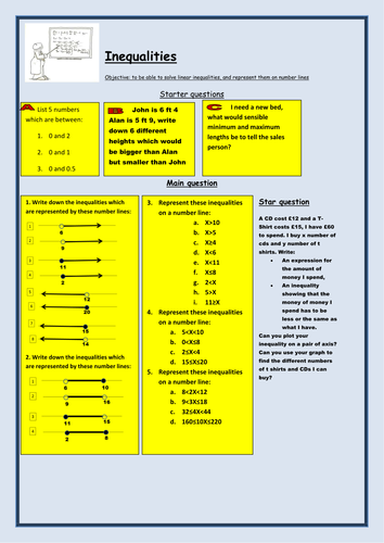 Inequalities Worksheet
