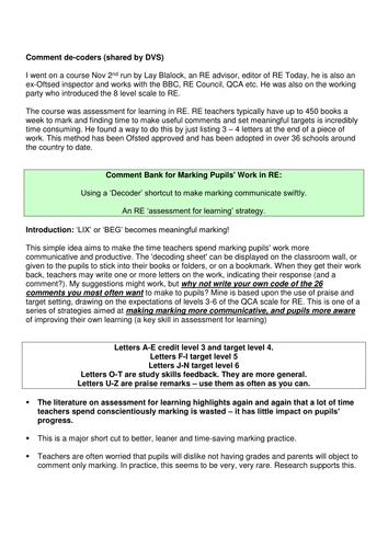 Marking comments - a shortcut  :-)