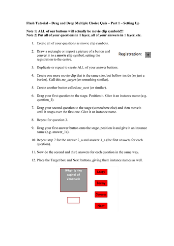 Drag and Drop Quiz In Flash