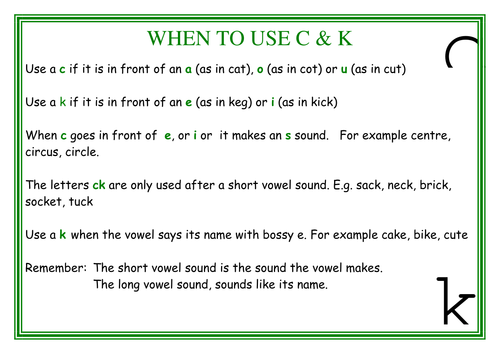 When to use C and when to use K