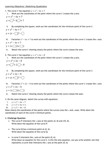 Sketching Quadratics