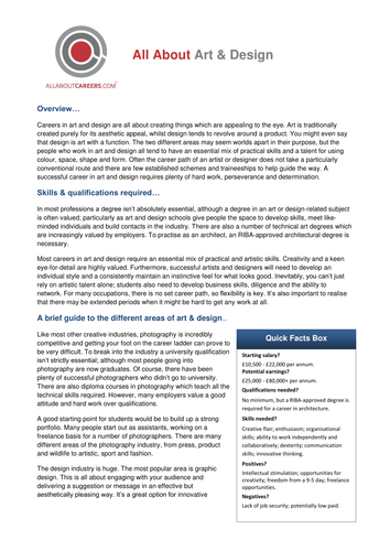 Art & Design Sector Overview