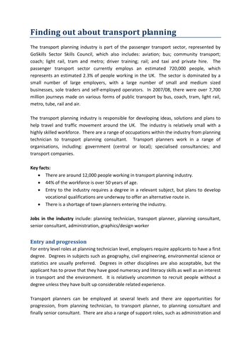 Go Skills: Transport Planner