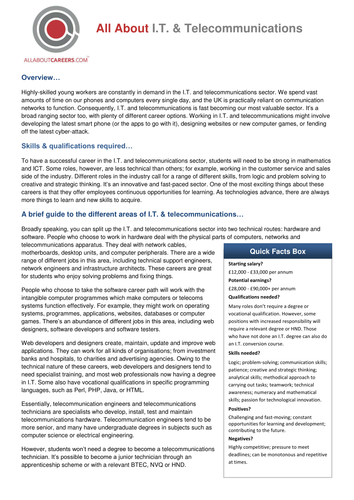 I.T. & Telecommunications Sector Overview