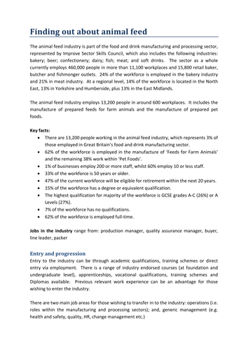 Improve: Animal Feed