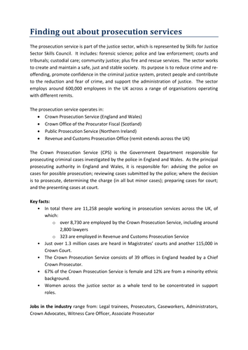 Skills for Justice: Prosecution Services