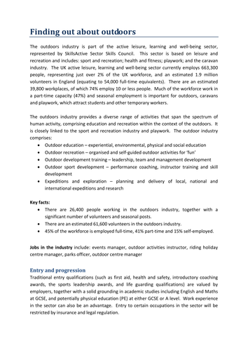 SkillsActive: Outdoors