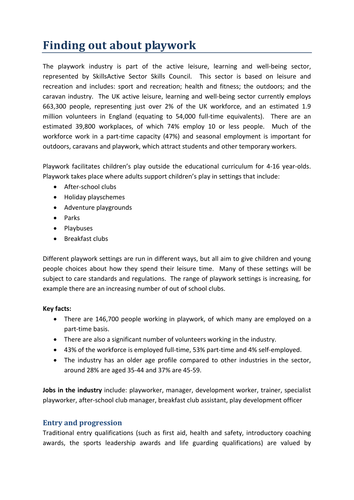 SkillsActive: Playwork