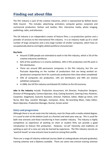 Creative Skills: Film